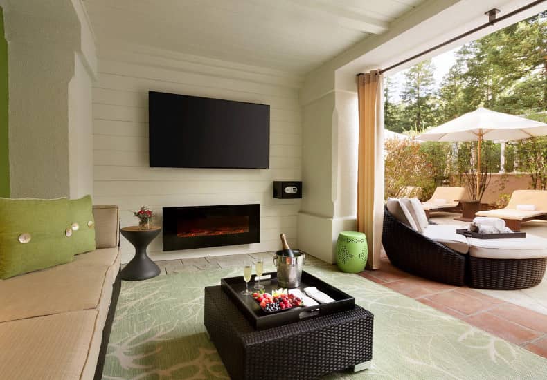 The Vineyard Suites were renovated in 2017 and feature a fireplace and separate seating area and most have a patio or balcony.